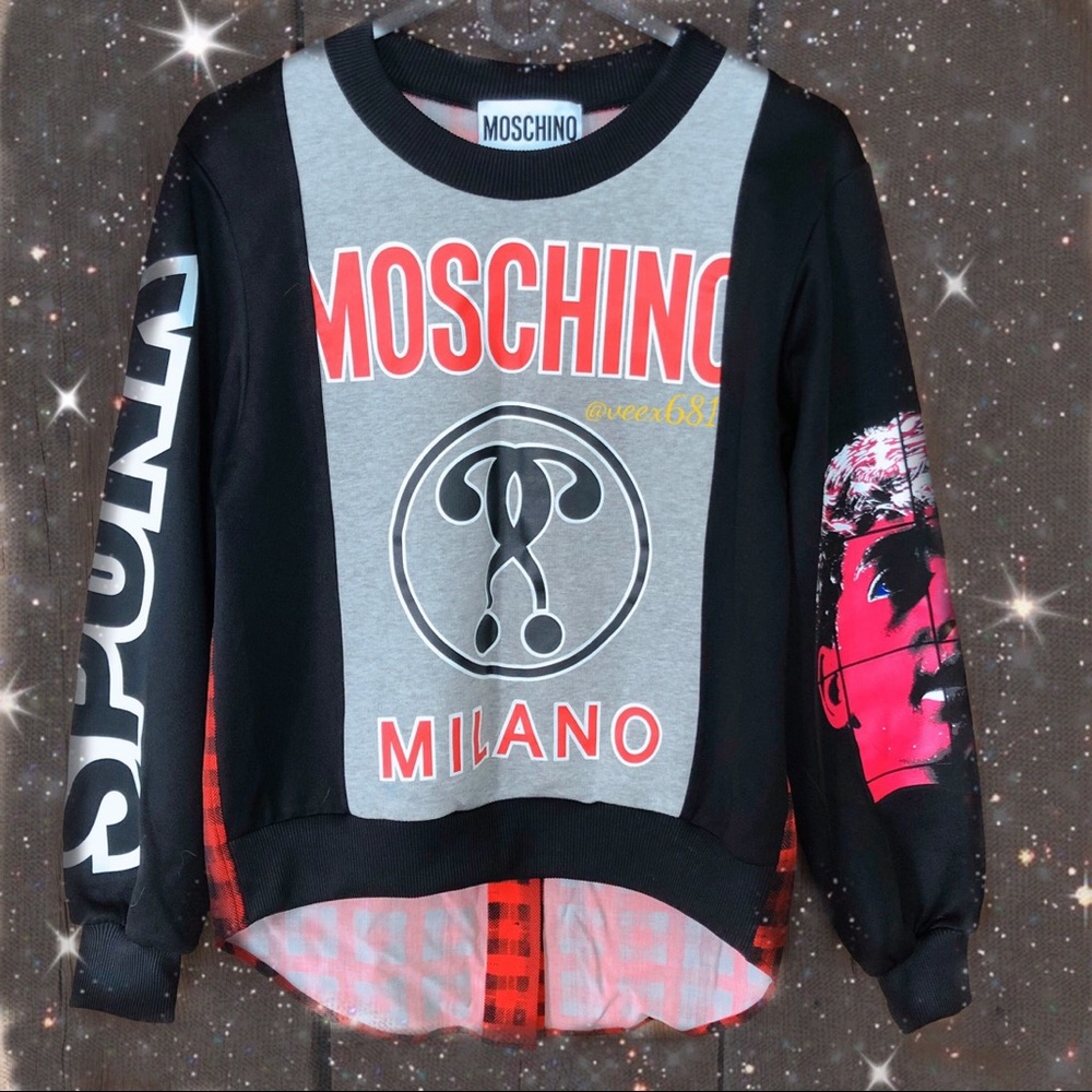 🌺MOSCHINO🐻 RARE FW18 Fashion Sweatshirt Size M